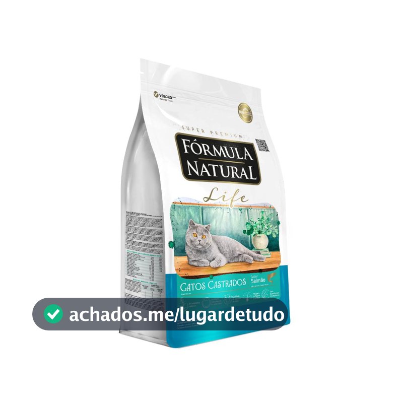 Ração Fórmula Natural Life Gatos Castrados Sabor Salmão 10,1kg Adimax