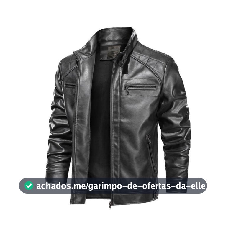 Jaqueta De Couro Masculina Resistente Slim