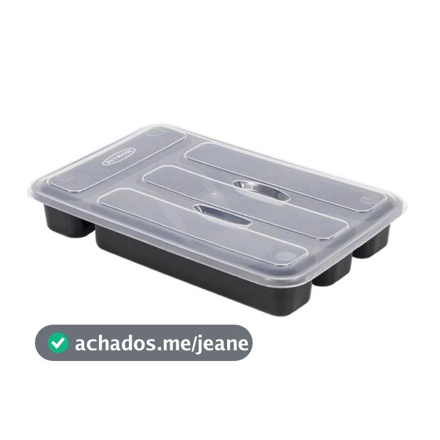 OFERTA Porta Talher Gaveta Paris Com Tampa 4 Compartimento - Nitron DIM.:21 x 32,5 x 5 cm saldo