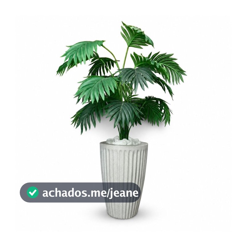 Planta Artificial Palmeira com Vaso 15 Folhas  Polietileno Cone Romano