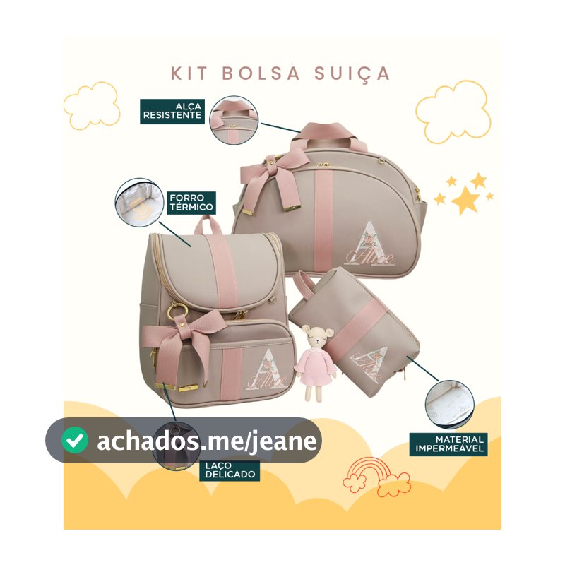 Kit Maternidade Personalizado Térmica Impermeável, Coleção Países
