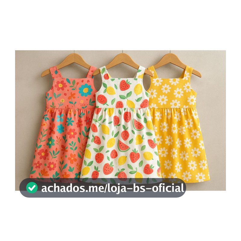 💕 Conjunto com 2 Vestidos Infantis – Algodão Macio e Estampas Lindas