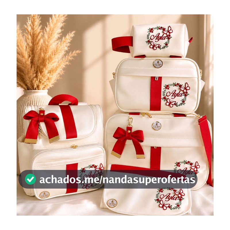 Kit Mala Maternidade Personalizada com 5 Peças. Bolsas de bebê personalizada Luxo com nome. Nick Baby Bolsas
