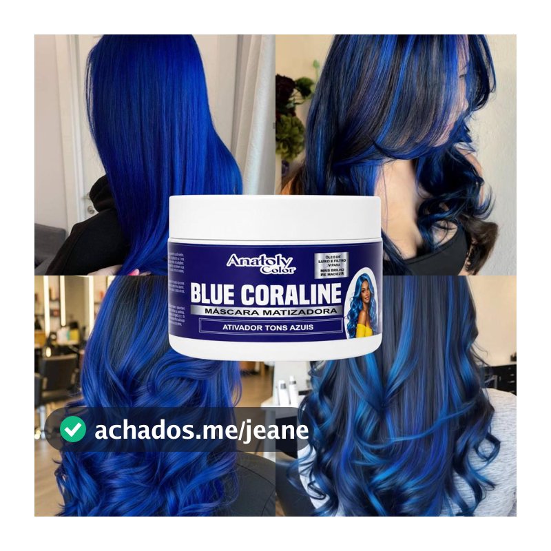 Máscara Matizadora Hidratante Azul Vermelho Rosa Tonalizante Sem Amônia Cor Duradoura 300g Colored