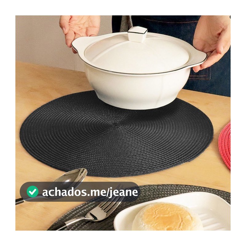 Kit 4/6 Peças Jogo Americano Redondo Sousplat Cozinha Jantar Descanso de Prato Sousplat