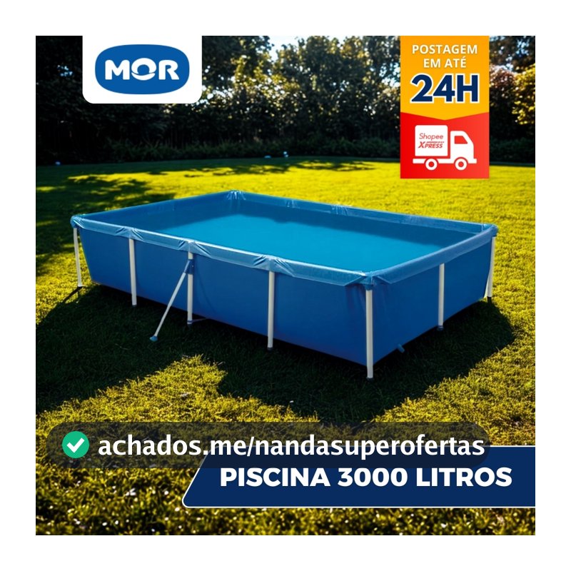 Piscina Retangular 3000 Litros Estruturada Mor