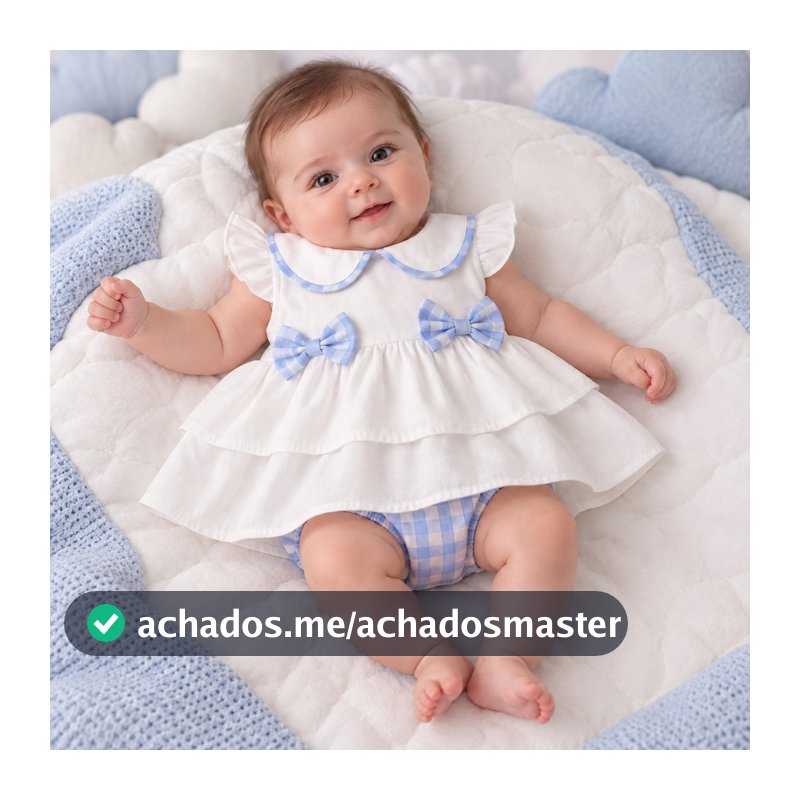 Conjunto bebê menina algodão luxo Júlia