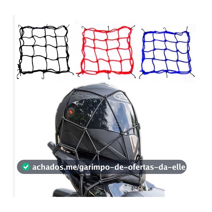 Rede Elastica Aranha  35x35 Moto Bagageiro Capacete  preto
