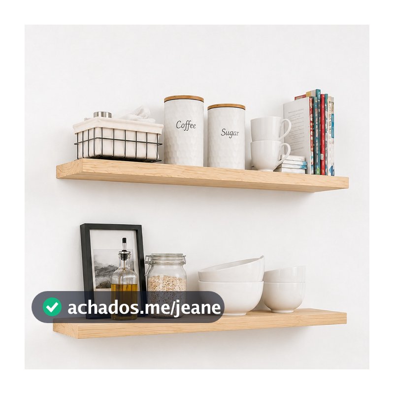Kit 2 Prateleira Madeira maciça Decorativo Flutuante suporte Invisivel