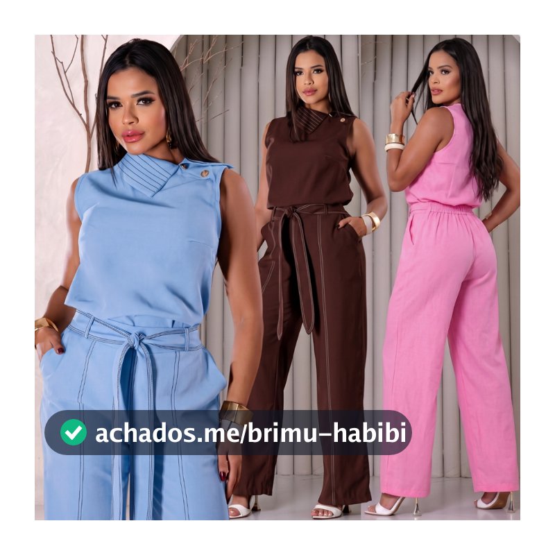 Conjunto Feminino Elegante 2 Peças Calça Wide Leg Pantalona e Blusa Regata Gola Alta com Cinto Ajustável Social Festa