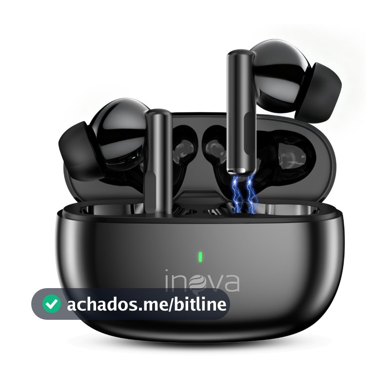 INOVA fone sem fio bluetooth original fone iphone e Android sem fio headset gamer earpods microfone