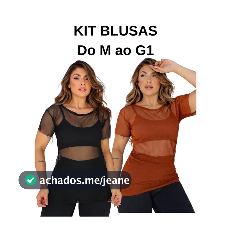 KIT 2/3/4 Blusas Tule Esportiva Feminina Academia Treino ENVIO IMEDIATO