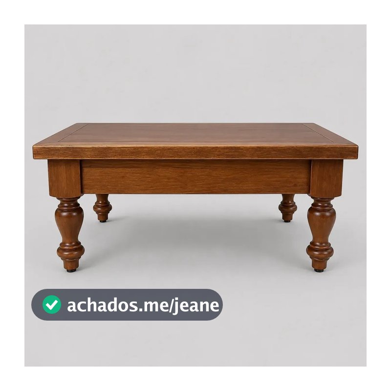 Mesa de Centro para Sala Retangular 75x55 Madeira Maciça Madeira