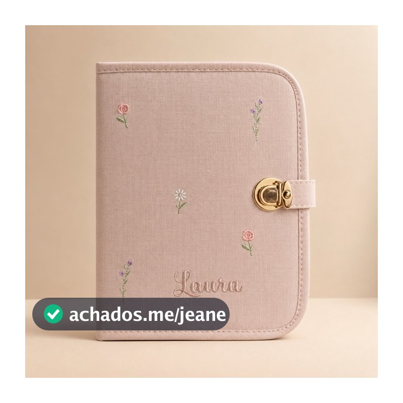 Porta Documentos do Bebê Personalizado | Porta Caderneta Vacina | Maternidade Bordado