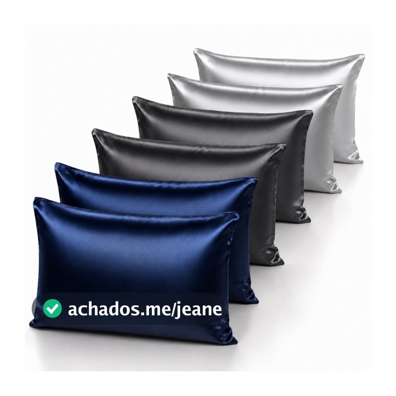 Kit 6 Fronhas de Cetim Anti Frizz Premium Super Brilho Toque de Seda 50x70 Diversas Cor - 3 Pares