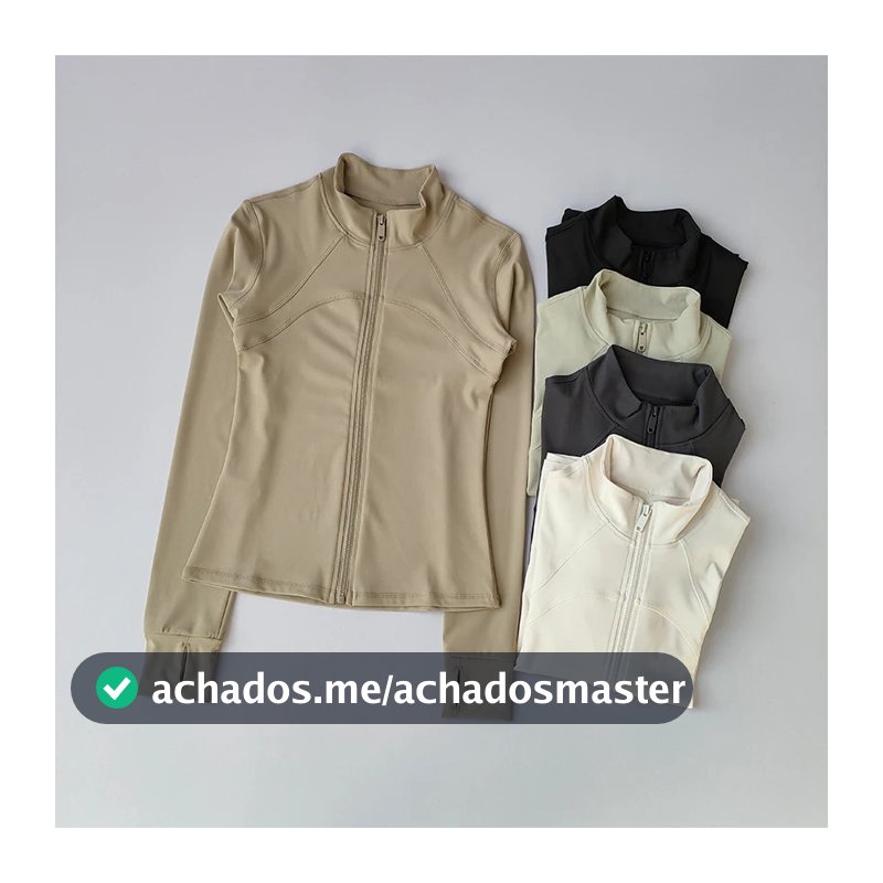 Terno De Yoga Feminino High-end Gola De Manga Comprida Jaqueta Esportiva Correndo Treinamento Fitness Superior À Prova D