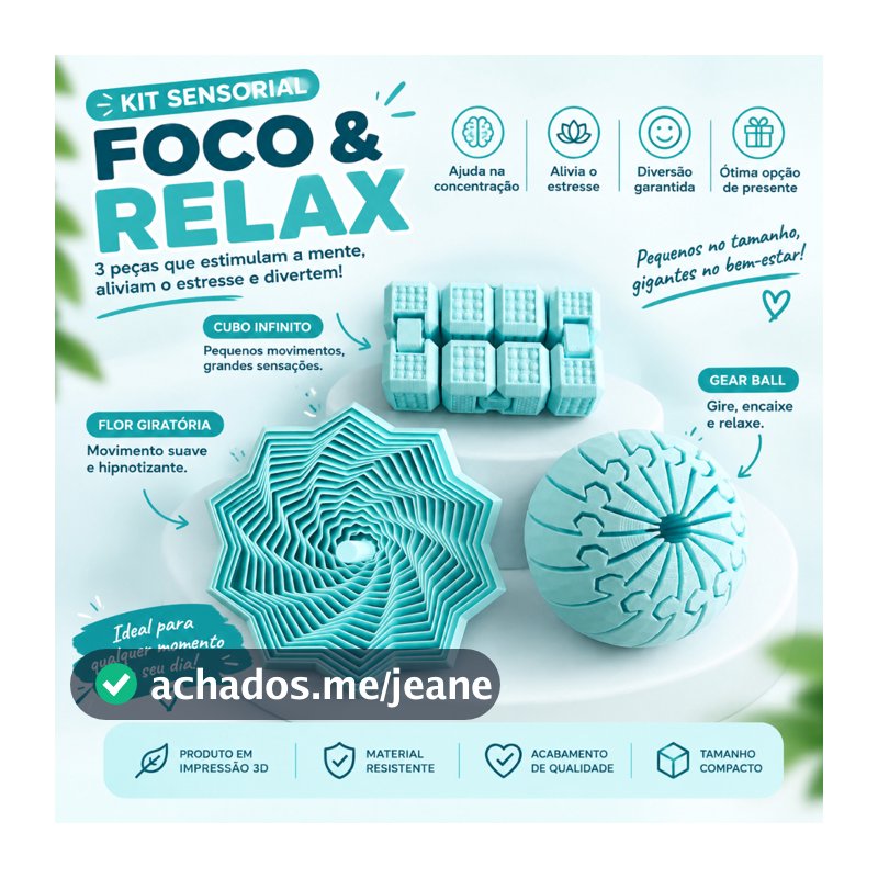 Kit 3 brinquedo Sensorial Anti Estresse Regulação