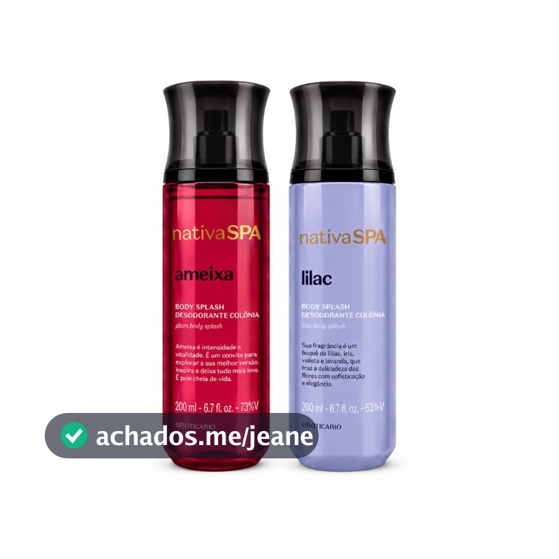 Kit 400ml Nativa SPA – Body Splash Ameixa + Lilac