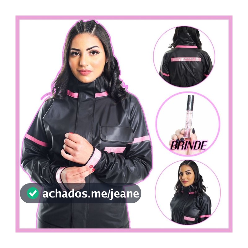 Capa Impermeável Feminina Premium + Brinde Costuras Reforçadas Rosa leve moto