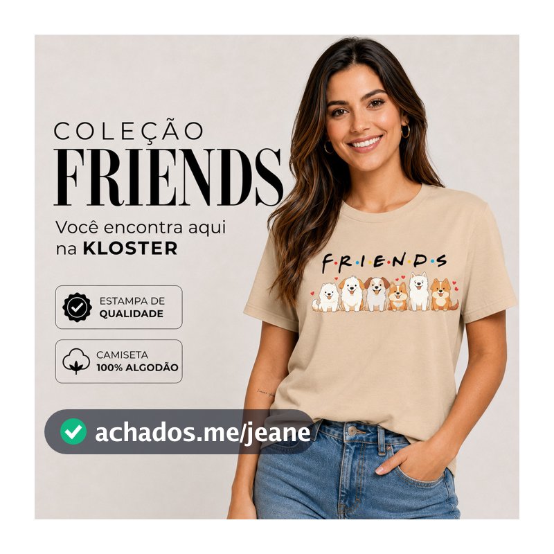 Camiseta Friends Cachorros Feminina Presente Para Quem Ama Cães 100 % Algodão