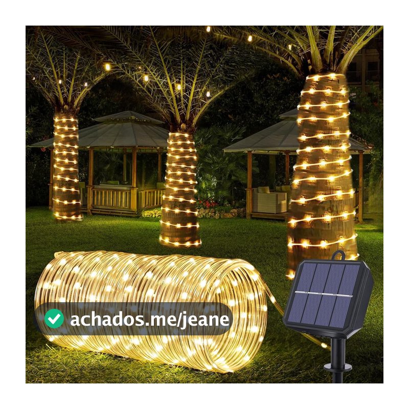 Mangueira De LED Solar Pisca Pisca Impermeável Cordão Luz Para Jardim Quintal Natal 50-300LED