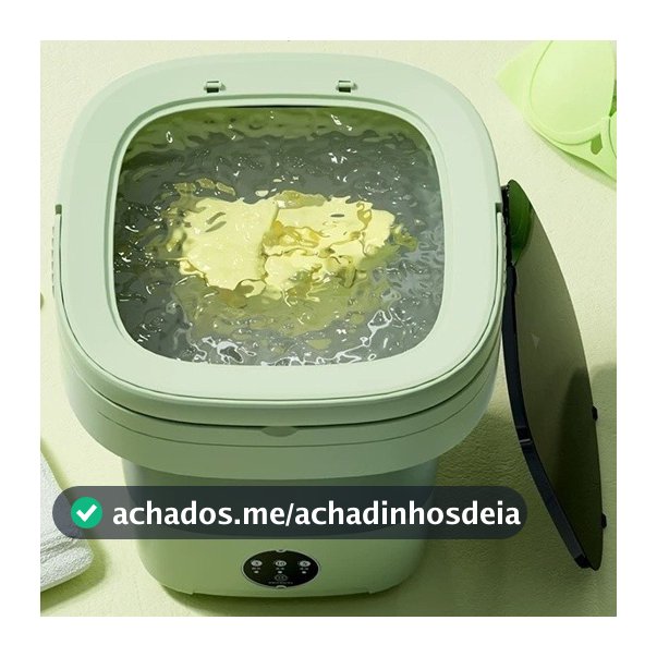 Mini Máquina de Lavar Portátil 11L Dobrável 110V/220V Lava Roupas Íntimas e Pequenas com Centrífuga
