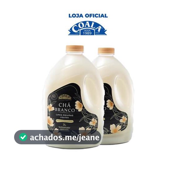 Kit 2 Lava Roupas liquido Coala Laundry Chá Branco 3L