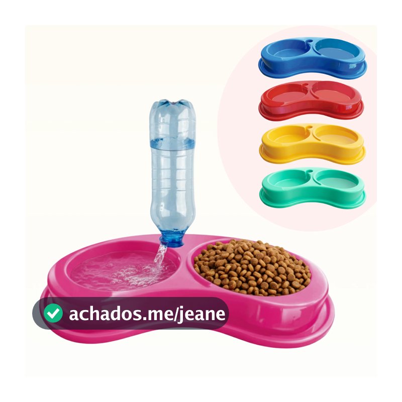 Bebedouro Automático Comedouro Duplo Anti Formiga Suporte Garrafa Pet Ração E Água Cães E Gatos