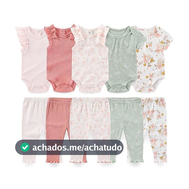 Kiddiezoom 10 Peças Conjunto De Roupas De Bebê Algodão Macio Menino Menina Bodysuits + Calças Roupa Infantil Presente