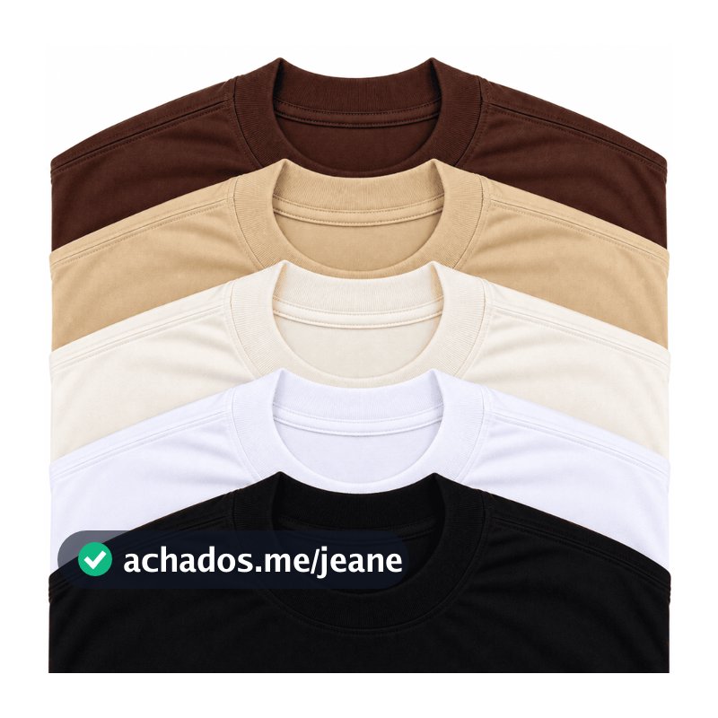 Kit 5 Camiseta Oversized Básica Streetwear Masculina