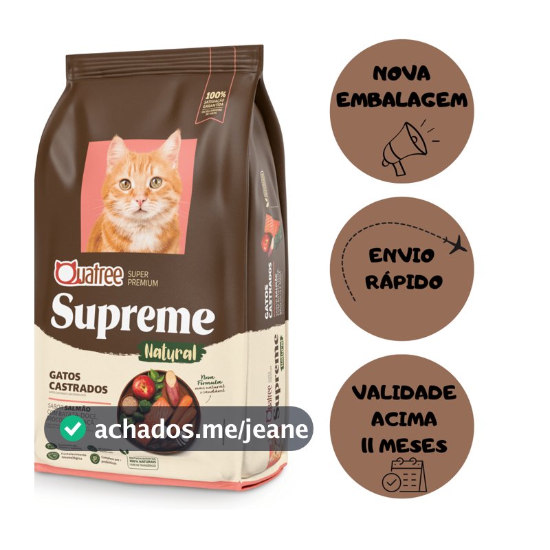 Ração Quatree Supreme Natural Castrado Salmão 10,1 kg
