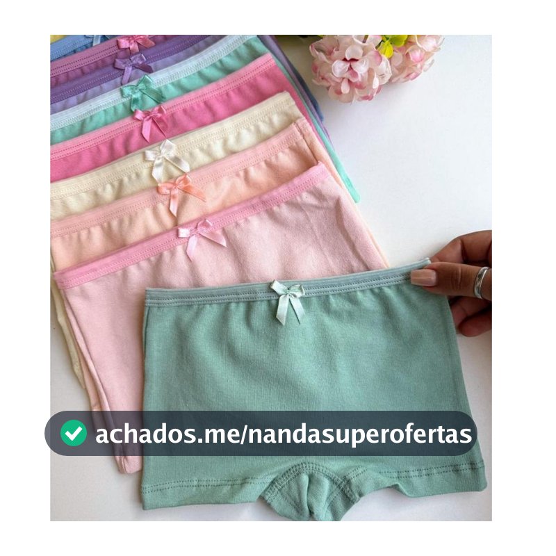Kit 10 Calcinhas Infantis Box Cotton | Algodão Premium com Elastano Confortável LISA menina