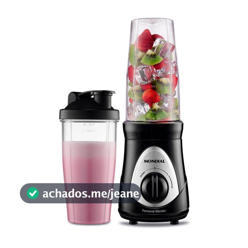 Personal Blender Mondial Preto e Prata 300W DG-01