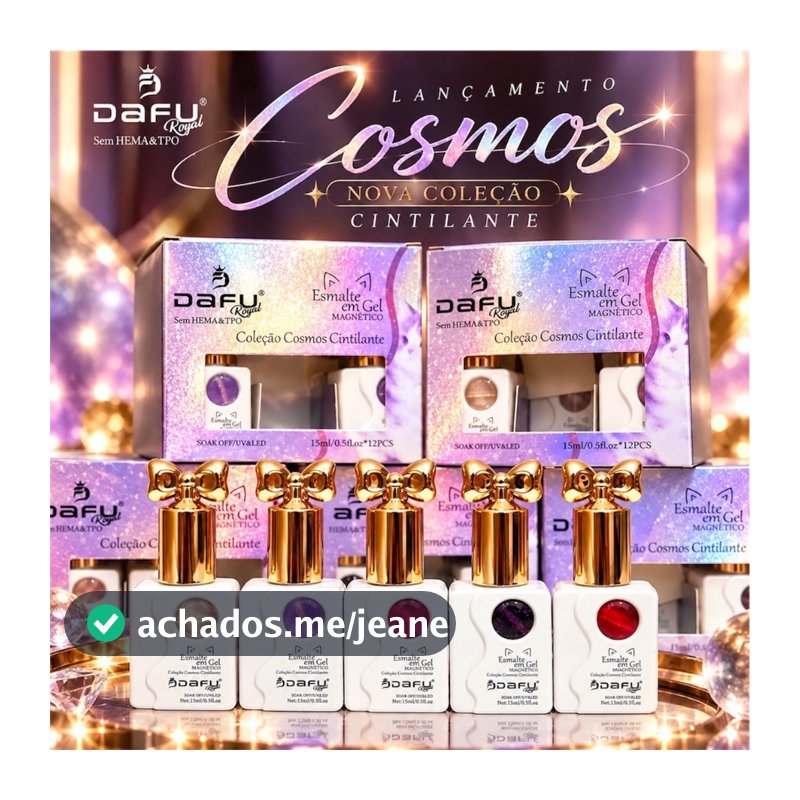 Kit 5 Esmaltes em Gel Magnético Dafu Coleção Cosmos Cintilante 15ml