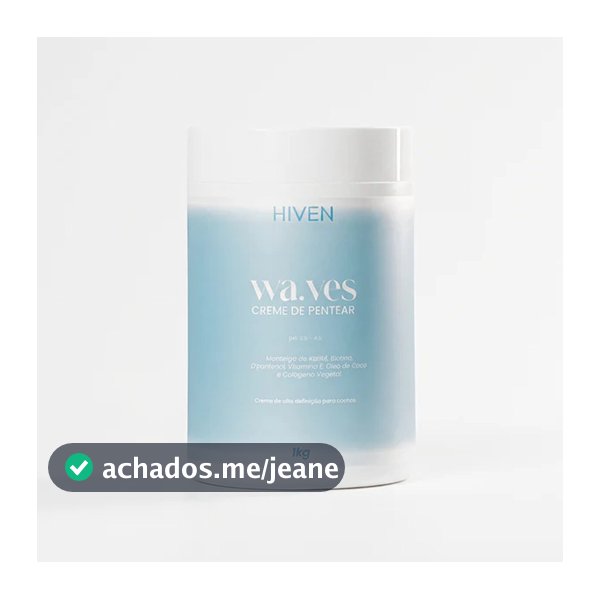 Creme de Pentear Waves 1kg Definição e Hidratação para Cachos Cacheados Controle de Frizz e Brilho