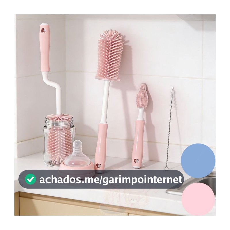 kit4un Escova de lava mamadeira para bebê Escova de silicone