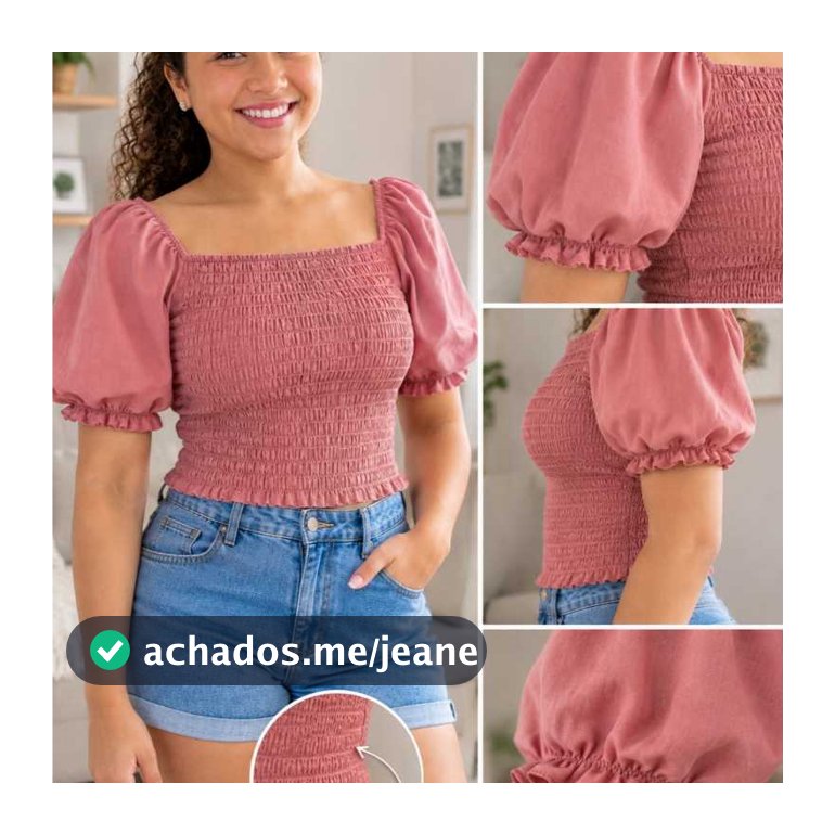 Cropped Manga bufante moda blogueirinha festa REF 116