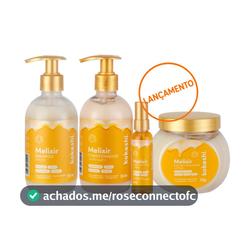 Kit Shampoo + Condicionador + Máscara + Sérum Melixir Kokeshi