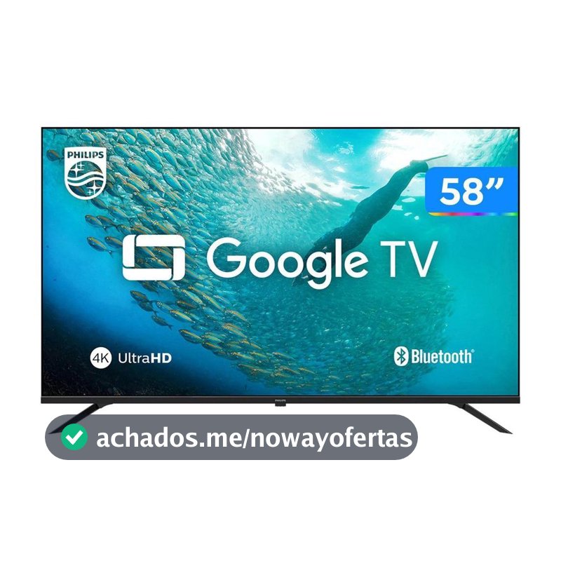 Smart TV 58" 4K UHD LED Philips 58PUG7019/78 Wi-Fi Bluetooth Google Assistente 3 HDMI 2 USB