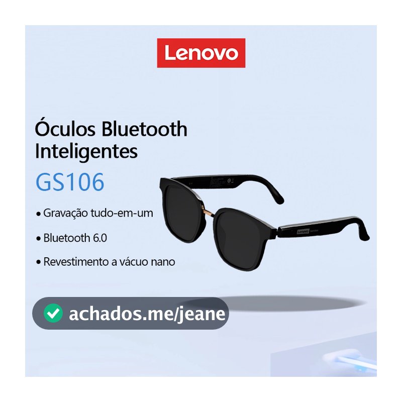 Lenovo GS106 Óculos Inteligentes Bluetooth Gravação Tudo-Em-Um Nano Revestimento A Vácuo Anti Luz Azul 6.0