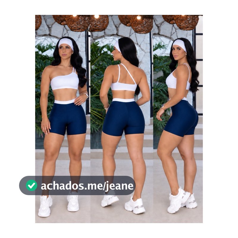conjunto de short cross top nula manga fitness academia