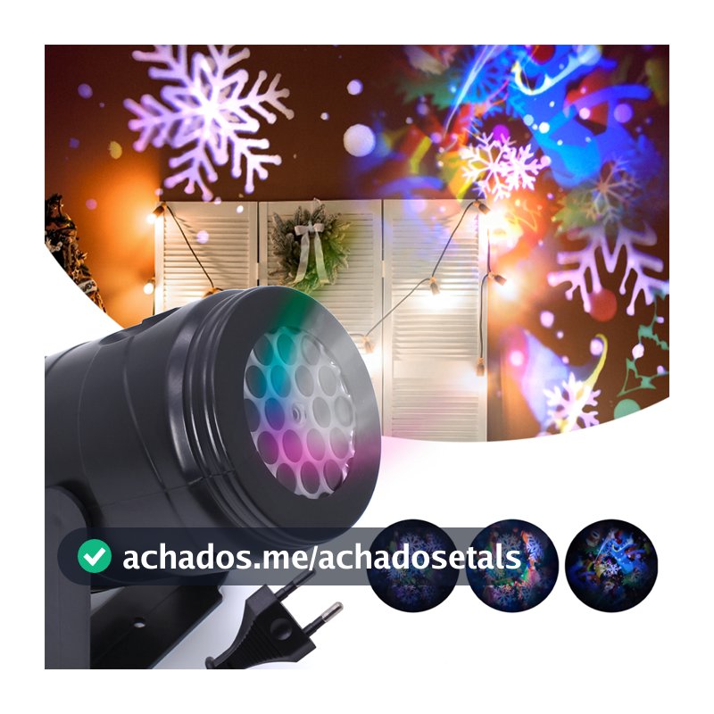 Projetor Led Natal Laser Desenhos Natalinos Jardim 886 Externo Neve