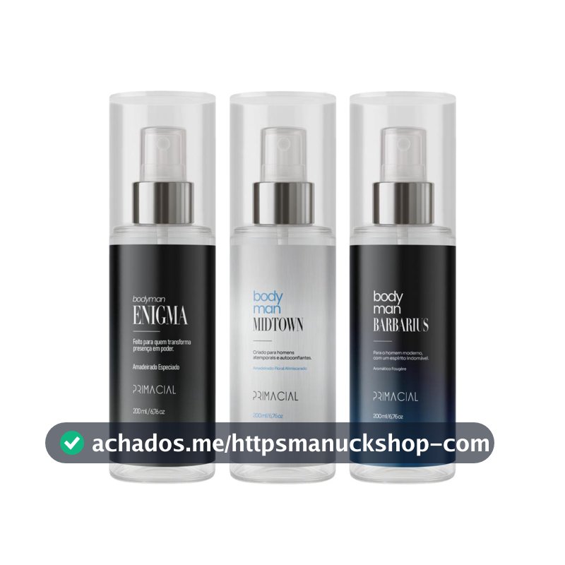 KIT BODY SPLASH MASCULINO BARBARIUS + MIDTOWN + ENIGMA 200ML - PRIMACIAL