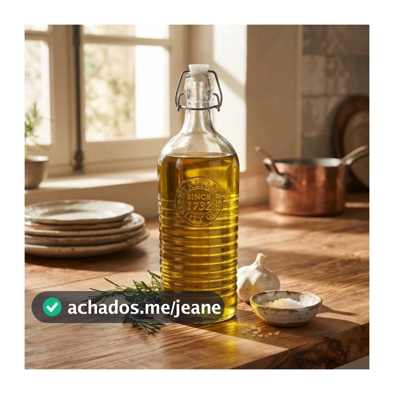 Garrafa de Vidro 1L com Tampa Hermética Lyor para Água Sucos e Bebidas Geladeira Cozinha Suco Chá Vitaminas Refresco Bar