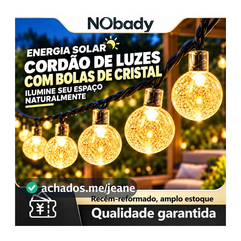 NObady Varal De Luzes Solar LED Fio De Pisca Pisca Natal Fada Para Jardim Casamento e Enfeites De Natal à Prova D'água