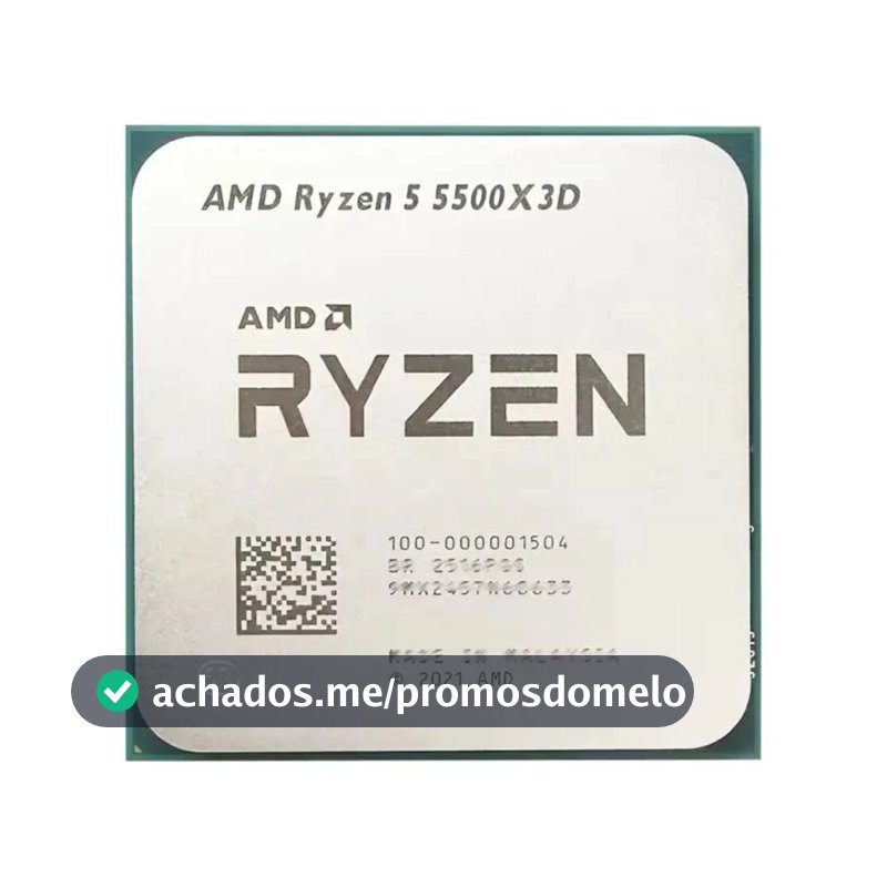 AMD Ryzen 5 5500X3D, 4.0GHz Max Turbo, Cache 96MB, AM4, (Novo S/Box)