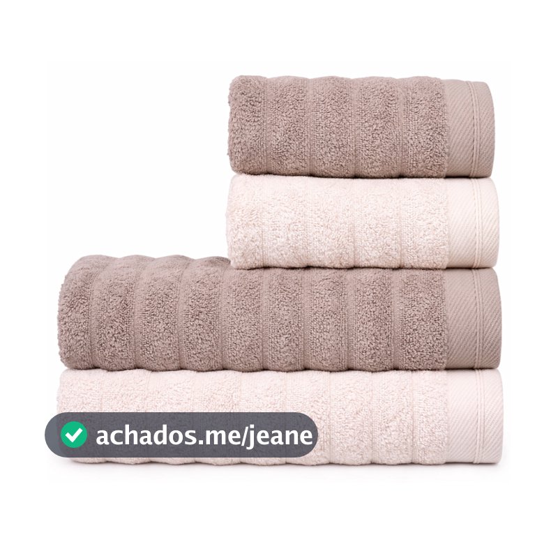Jogo/Kit 2 Toalhas Banhão + 2 Toalhas de Rosto Fio Penteado 100% Algodão 520g Superluxo Aura Atlântica