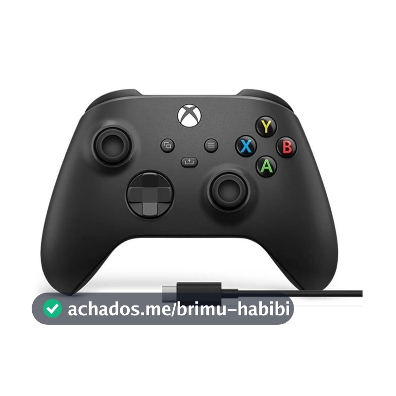 Controle para Xbox Sem Fio Preto + Cabo USB-C