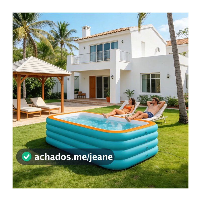 Piscina inflável doméstica grande e espessada em PVC, piscina de lazer para quintal e ao ar livre.