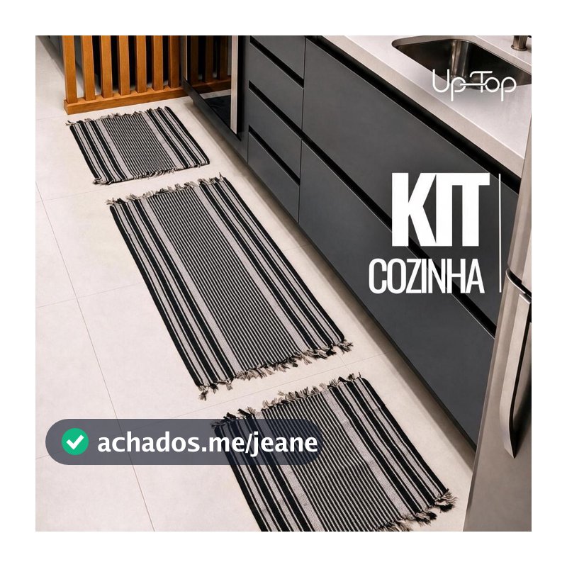 Jogo de Cozinha Ouro Fino com 3 Peças Sendo Em 100%Algodão -Cozinha